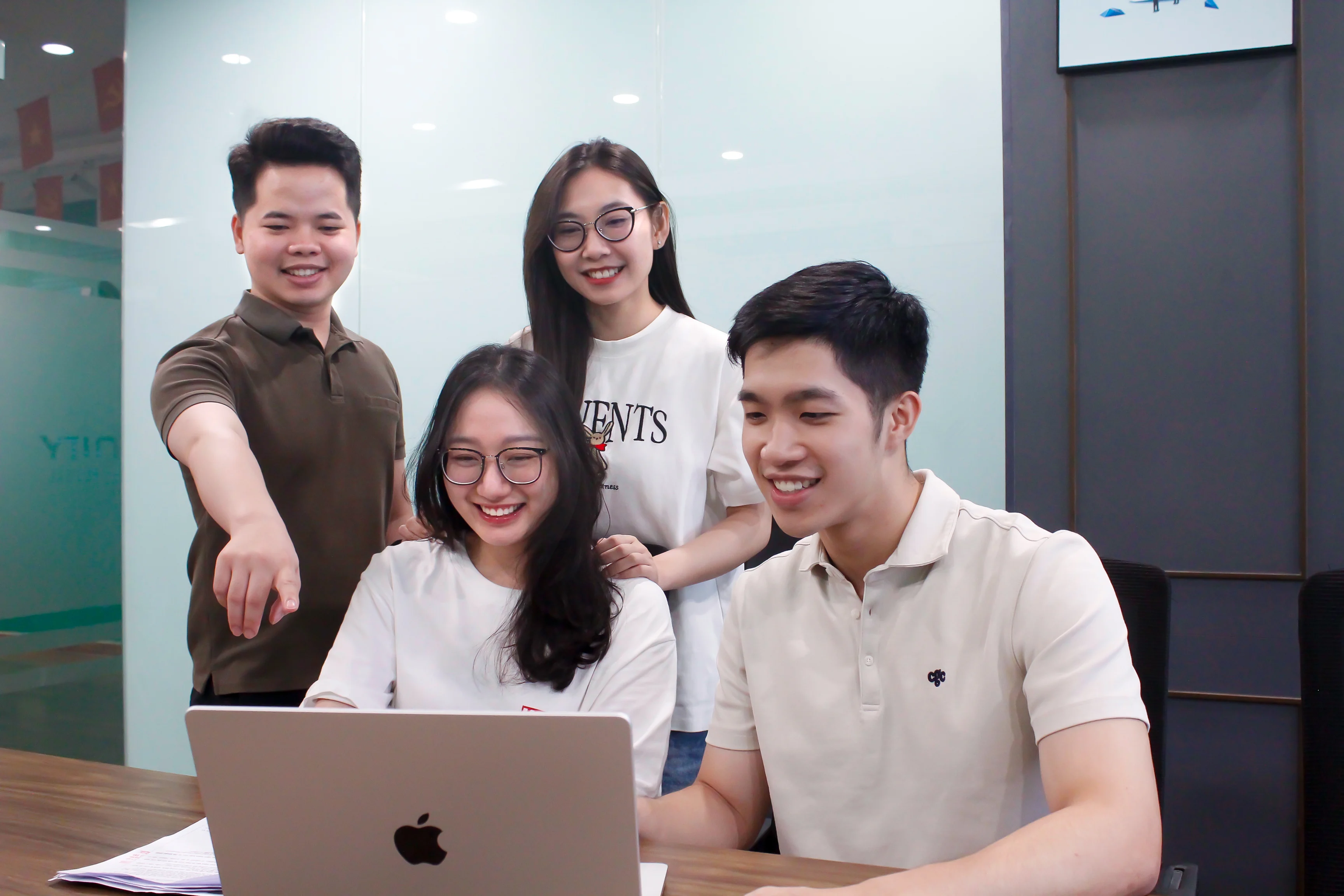 Team working on design sketches